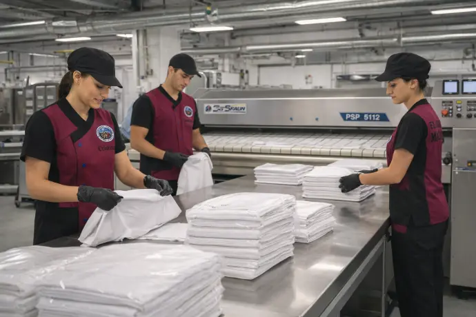 Logística y organización de ropa laboral en lavandería industrial