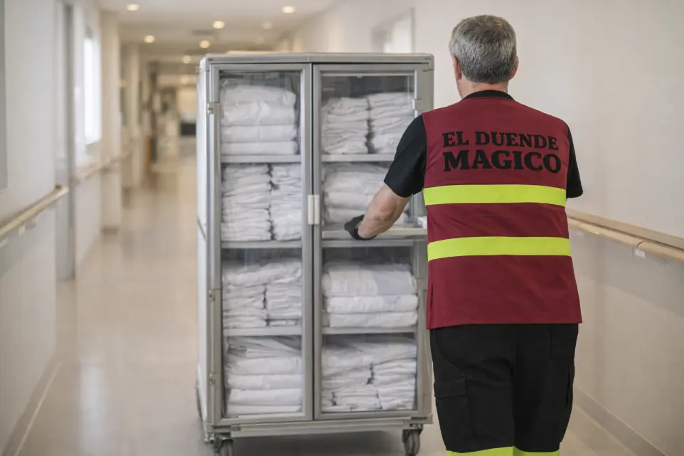 Logística y control de ropa en lavandería industrial