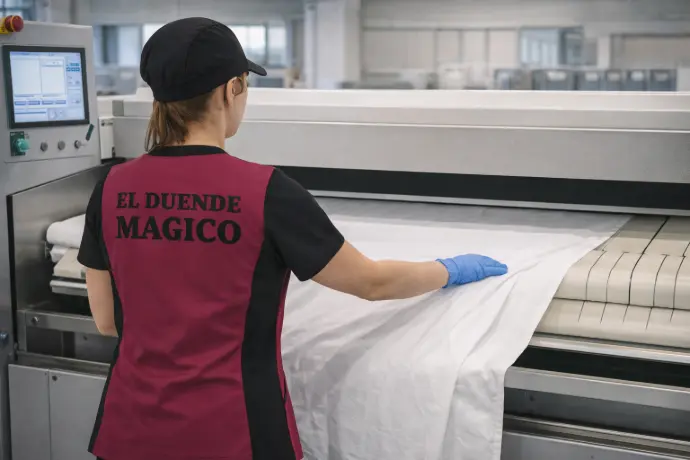 Calandra industrial para planchado de sábanas y ropa plana