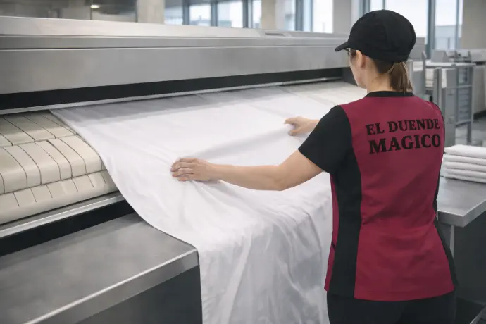 Calandra industrial para planchado de sábanas y ropa plana