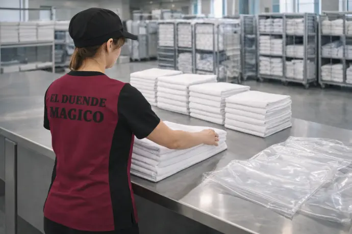 Doblado de toallas con acabado hotelero profesional