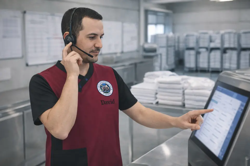 Logística y control de textiles en lavandería industrial