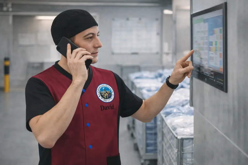 Control de calidad y verificación de ropa personal limpia