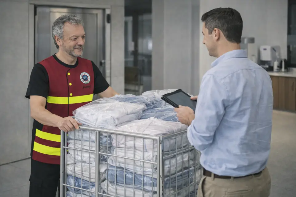Control de calidad y verificación de ropa personal limpia